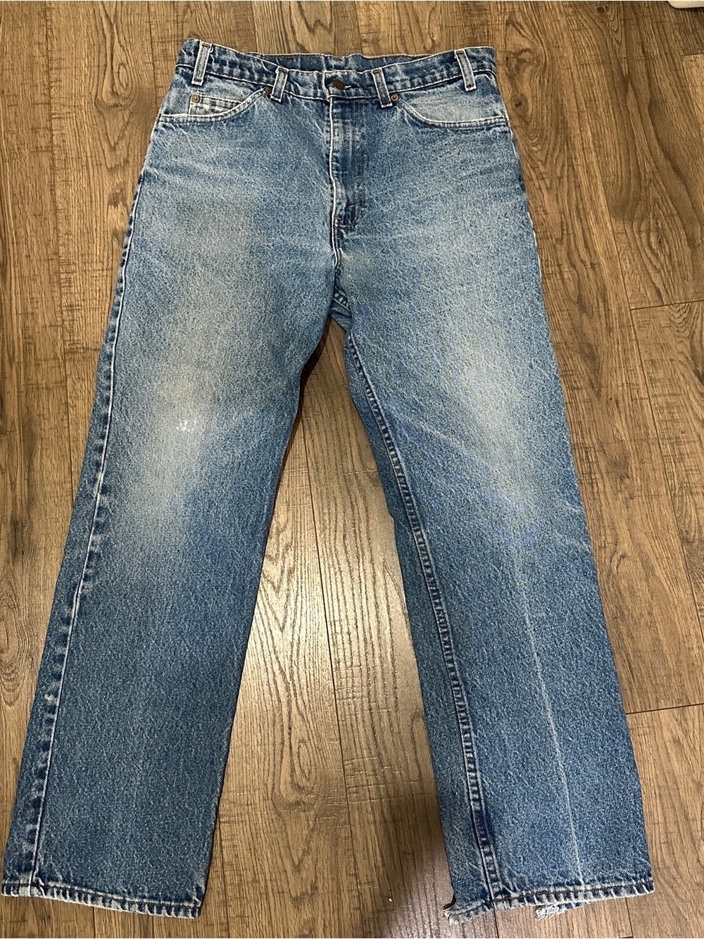 Vintage 1985 Levi’s 501 Orange Tab Jeans 34x30 USA Faded Distressed Hem - Picture 3 of 17